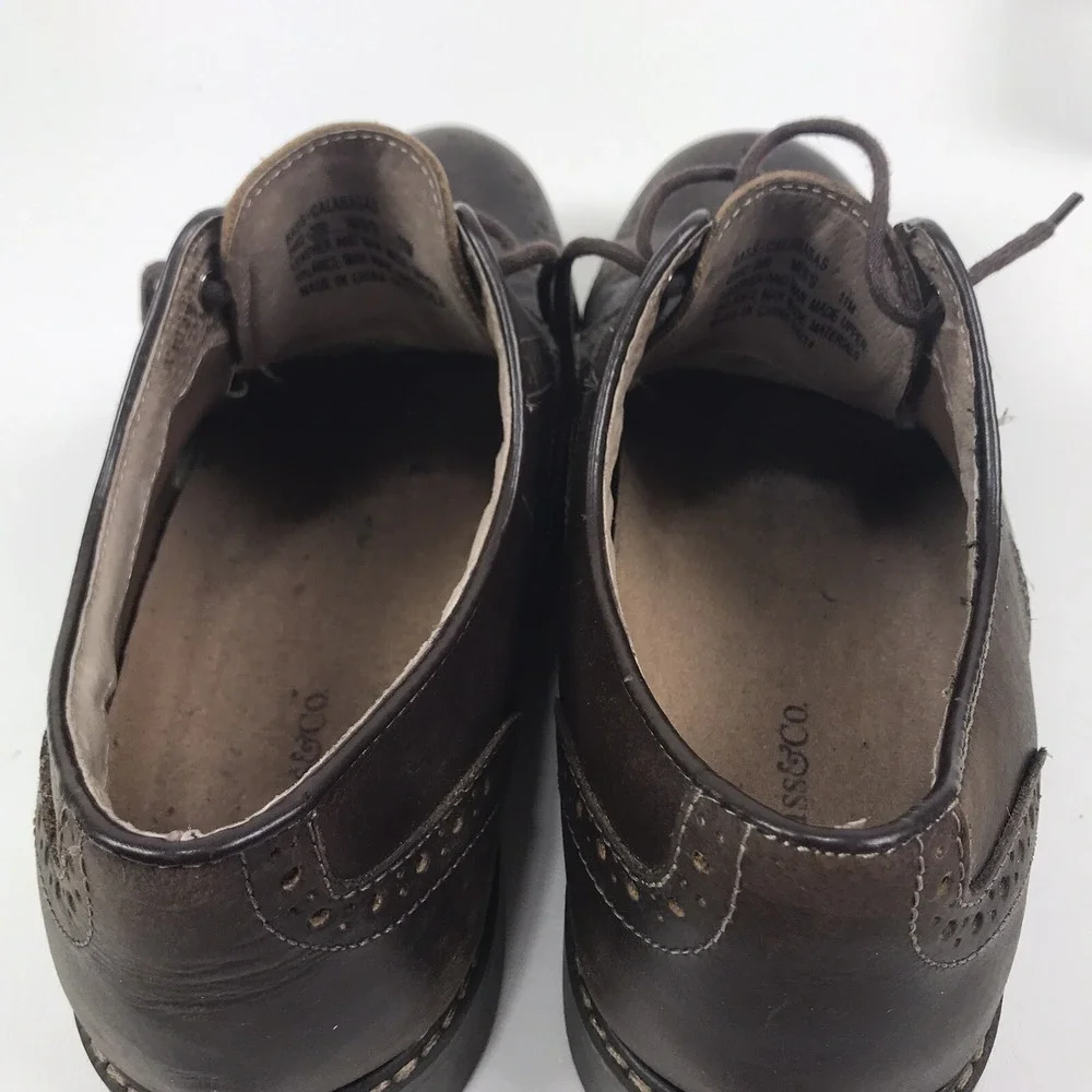 Bass Calabasas Mens Size 11 Brown Leather Derby Brogue Lace Up Dress Shoes
